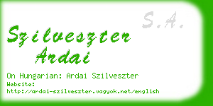 szilveszter ardai business card